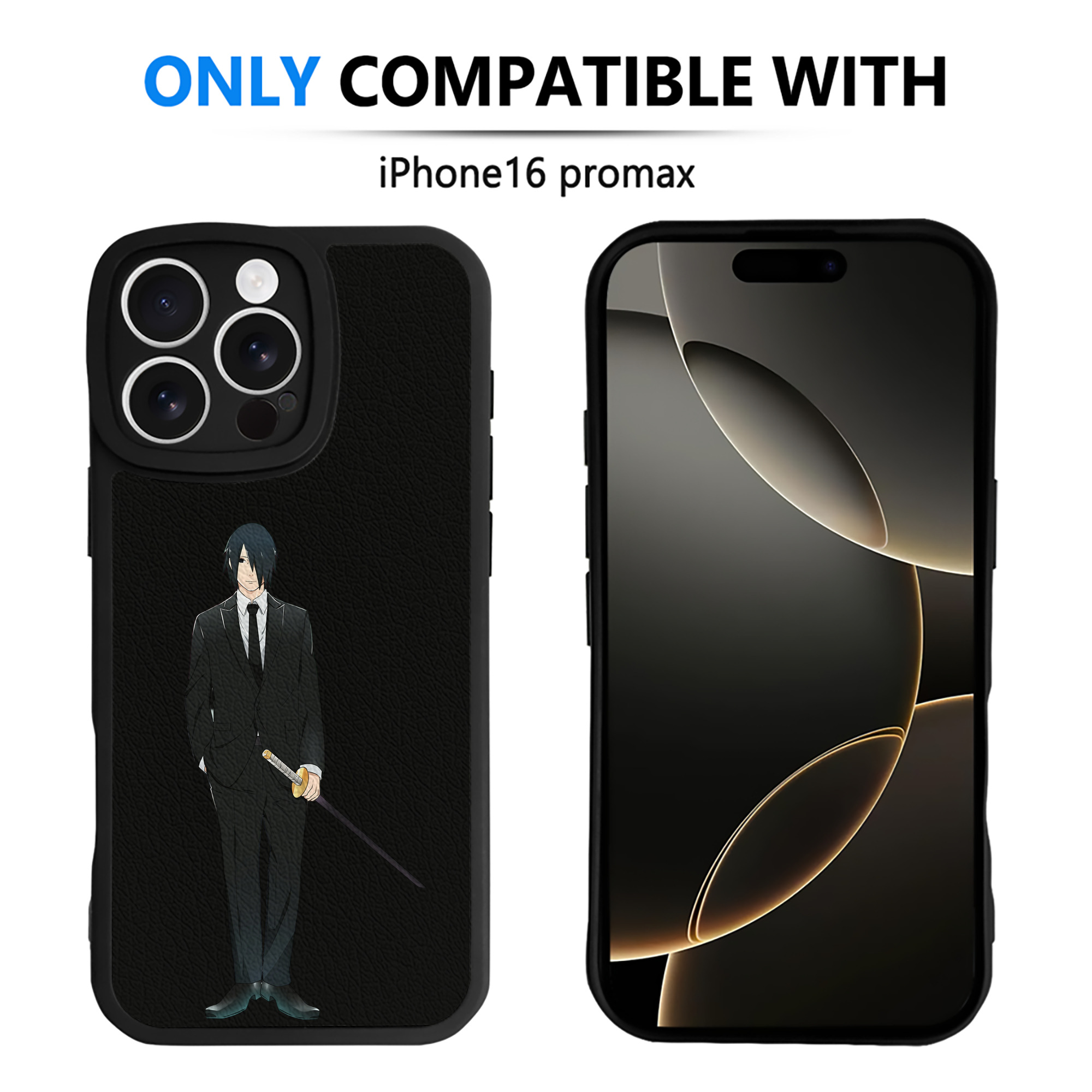 （画像用） NARUTO -ナルト- うちは サスケ Uchiha Sasuke 【iPhone 16シリーズ対応】シリコンスマホケース（レザー調） 材質：シリコン